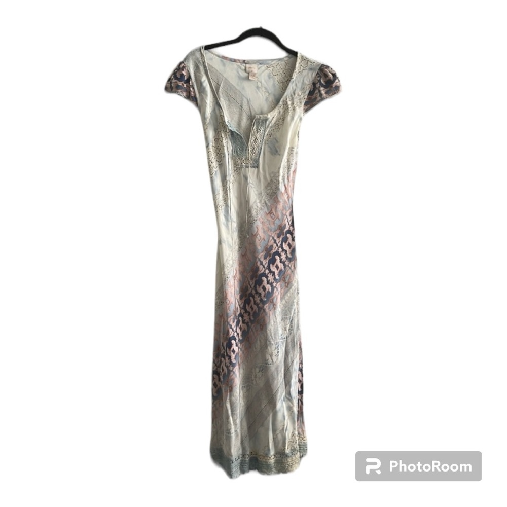 Plenty blue and pink tie dye shift silk dress